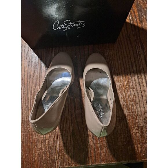 6M City Streets Mimi Taupe Platform Pumps Stiletto High Heel Dress Shoes - Picture 6 of 8